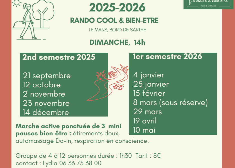 AGENDA RANDO COOL & BIEN-ETRE / 2025-2026